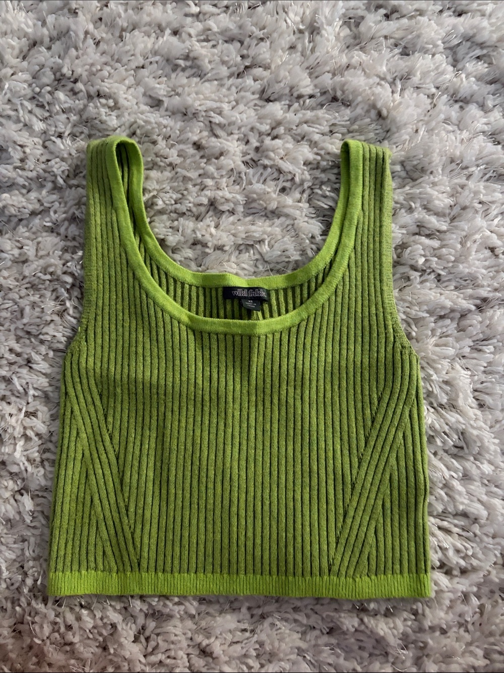 wild fable Lime Ribbed Crop Tank